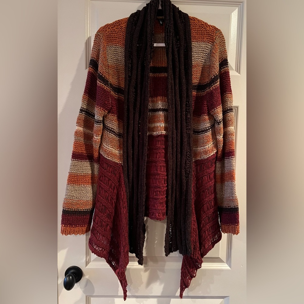 ETHYL Multi Colored Acrylic Crochet Cardigan SZ XL